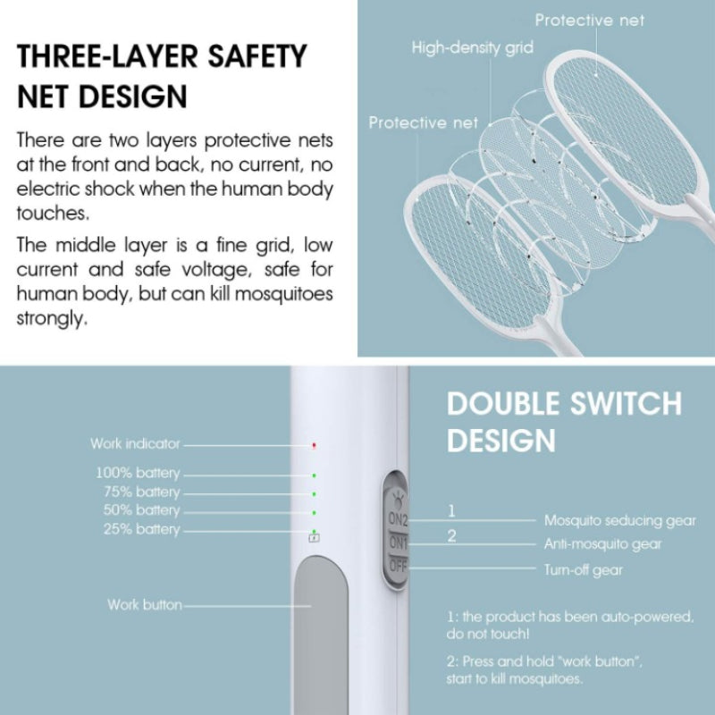 Rechargeable Electric Swatter Racket