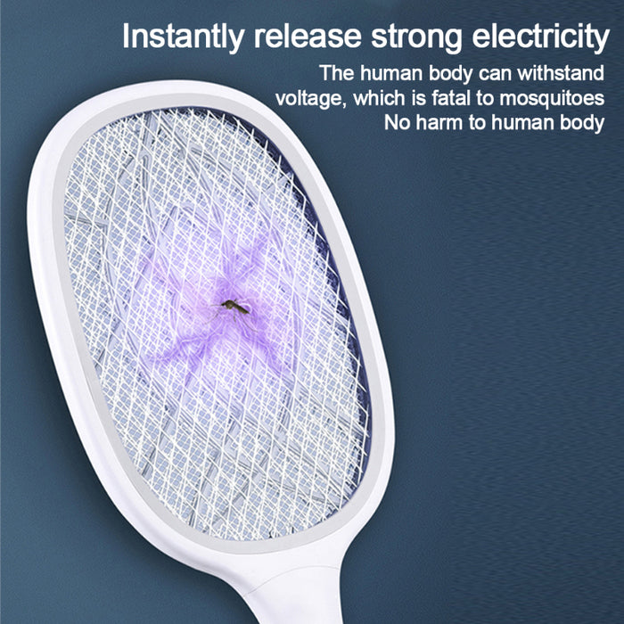 Electric Flies Swatter Zapper Racket With UV Lamp