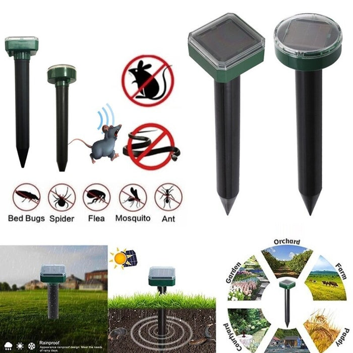 Outdoor Ultrasonic Solar Powered Mouse Mole Pest Rodent Repellent